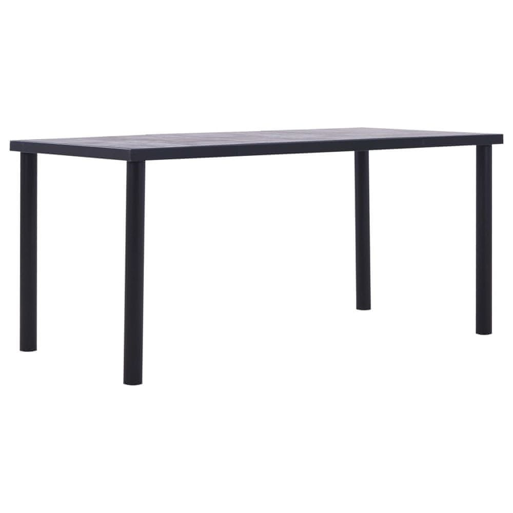 Petromila vidaXL Jedálenský stôl, čierna a betónovo sivá 160x80x75 cm, MDF